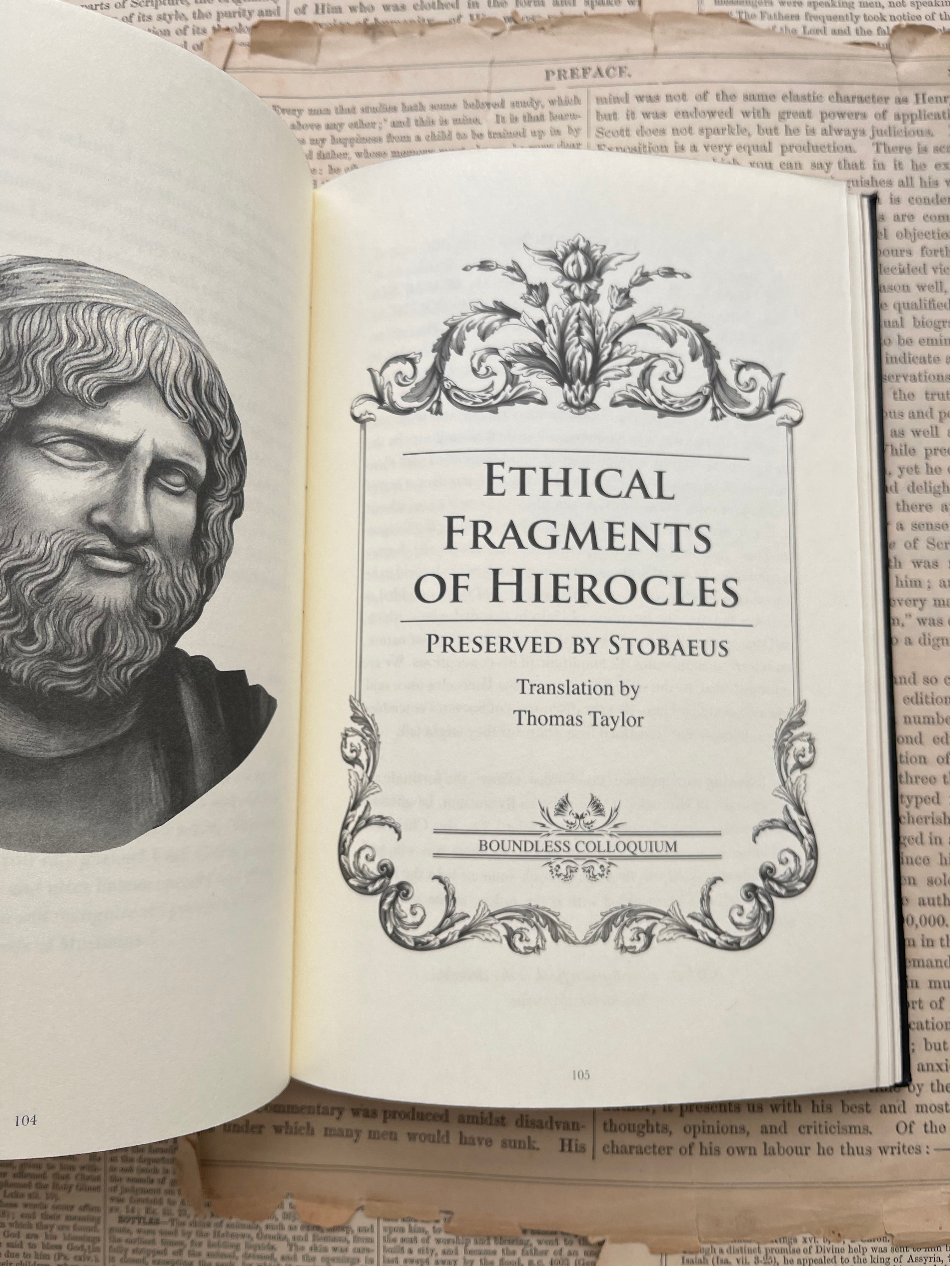 Ethical Fragments of Hierocles: Stoic Wisdom in Hardcover Book
